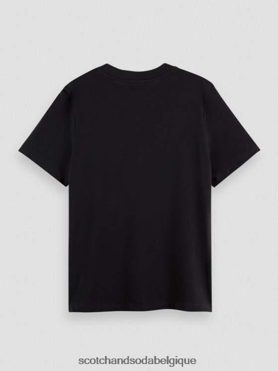 vêtements Scotch & Soda t-shirt coupe classique- Scotch and Soda outlet noir 6BZRBF100