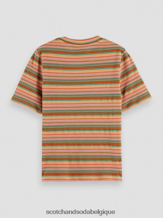 vêtements Scotch & Soda t-shirt coupe slim à rayures- Scotch and Soda parfum jersey multi-rayures 6BZRBF106