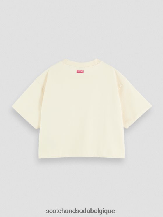 vêtements Scotch & Soda t-shirt court à broderies- Scotch and Soda shop near me vanille blanche 6BZRBF72