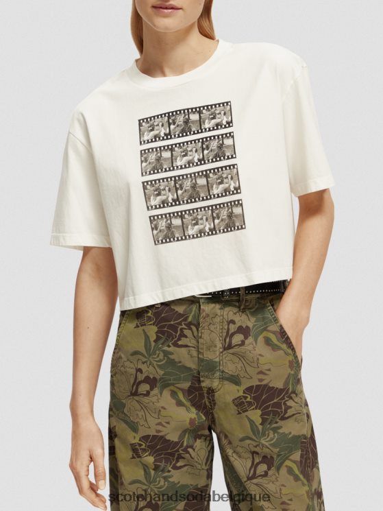 vêtements Scotch & Soda t-shirt court à motif photo- Scotch and Soda femme combo b 6BZRBF113