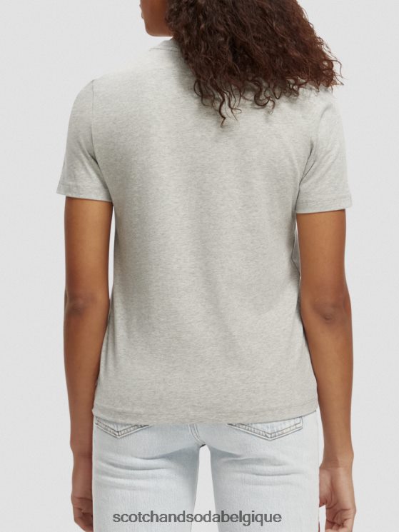 vêtements Scotch & Soda t-shirt en coton biologique coupe décontractée- Scotch and Soda outlet gris mélangé 6BZRBF82