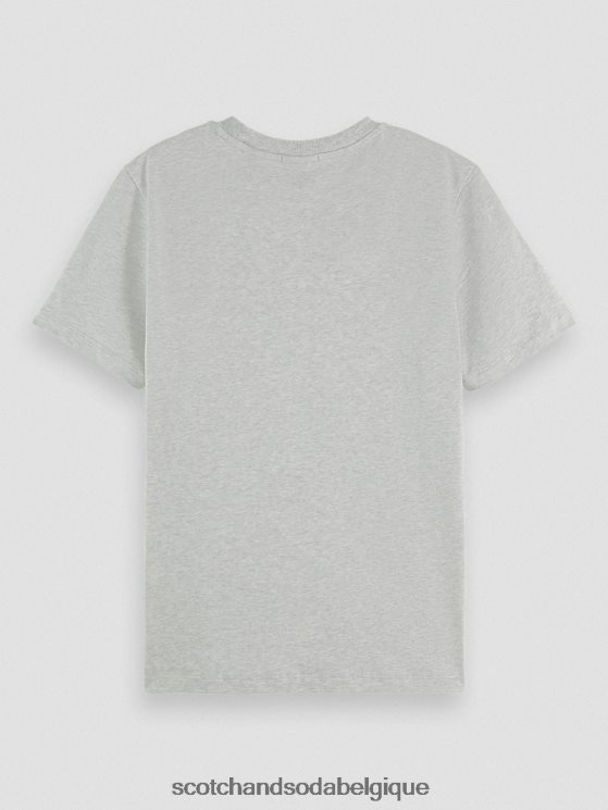 vêtements Scotch & Soda t-shirt en coton biologique coupe décontractée- Scotch and Soda outlet gris mélangé 6BZRBF82