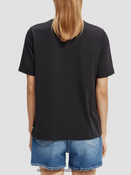 vêtements Scotch & Soda t-shirt en coton biologique coupe décontractée- Scotch and Soda parfum noir 6BZRBF97