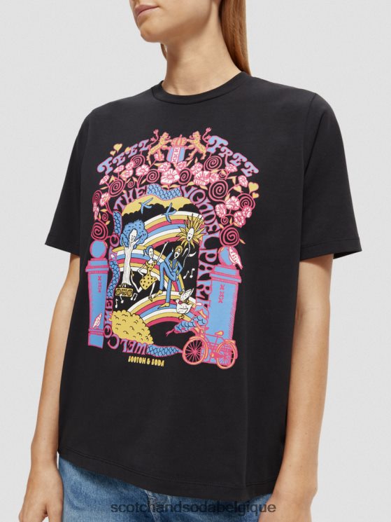 vêtements Scotch & Soda t-shirt en coton biologique coupe décontractée- Scotch and Soda parfum noir 6BZRBF97