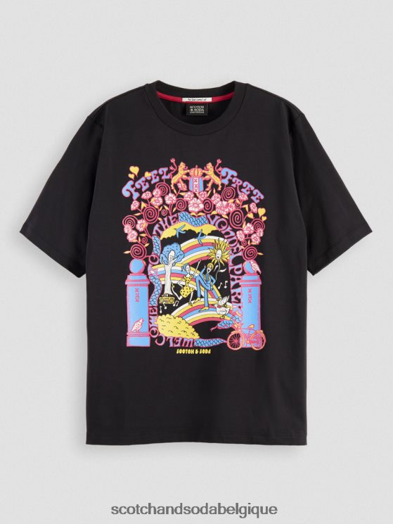 vêtements Scotch & Soda t-shirt en coton biologique coupe décontractée- Scotch and Soda parfum noir 6BZRBF97