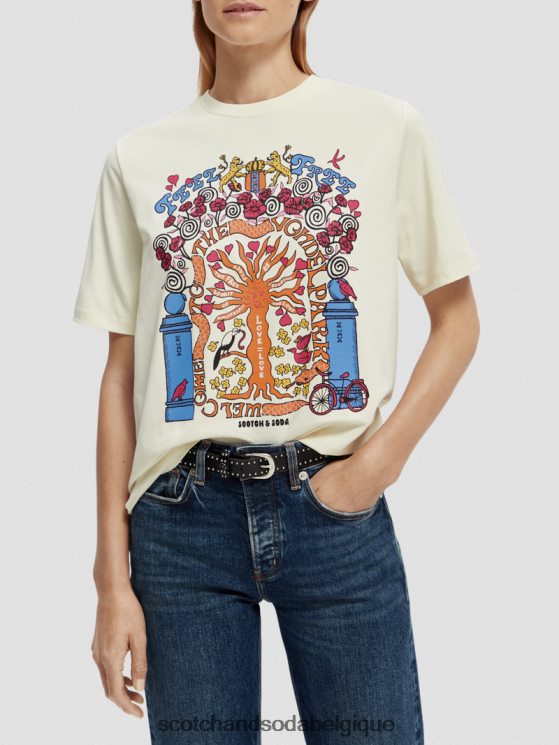 vêtements Scotch & Soda t-shirt en coton biologique coupe décontractée- Scotch and Soda shop online blanc 6BZRBF98