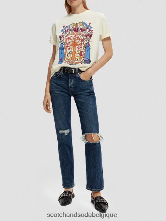 vêtements Scotch & Soda t-shirt en coton biologique coupe décontractée- Scotch and Soda shop online blanc 6BZRBF98