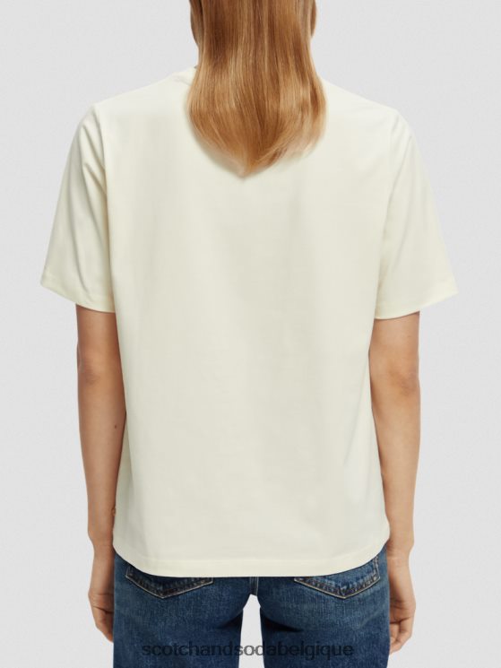 vêtements Scotch & Soda t-shirt en coton biologique coupe décontractée- Scotch and Soda shop online blanc 6BZRBF98