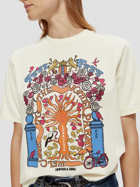 vêtements Scotch & Soda t-shirt en coton biologique coupe décontractée- Scotch and Soda shop online blanc 6BZRBF98