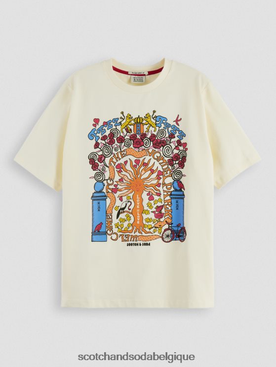 vêtements Scotch & Soda t-shirt en coton biologique coupe décontractée- Scotch and Soda shop online blanc 6BZRBF98