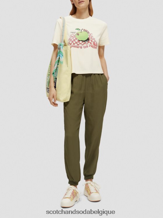 vêtements Scotch & Soda t-shirt graphique- Scotch and Soda shop online vanille blanche 6BZRBF71
