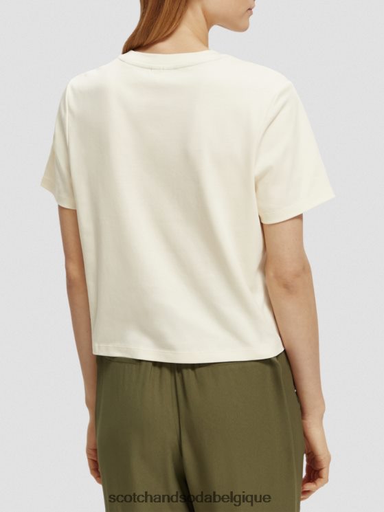 vêtements Scotch & Soda t-shirt graphique- Scotch and Soda shop online vanille blanche 6BZRBF71
