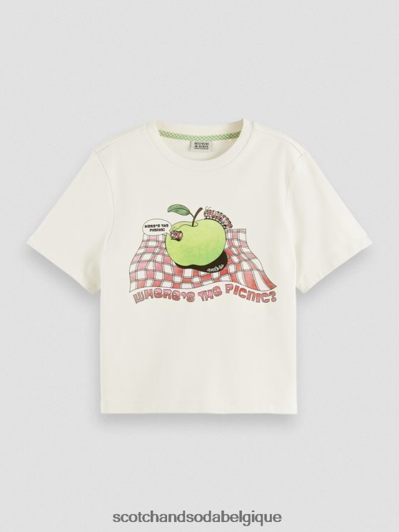 vêtements Scotch & Soda t-shirt graphique- Scotch and Soda shop online vanille blanche 6BZRBF71