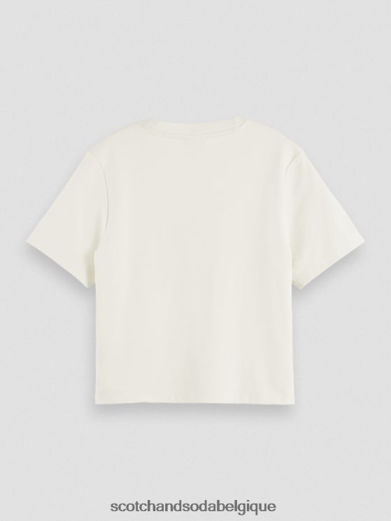 vêtements Scotch & Soda t-shirt graphique- Scotch and Soda shop online vanille blanche 6BZRBF71