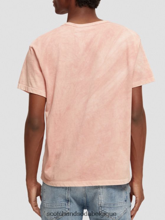 vêtements Scotch & Soda t-shirt teint à base de plantes- Scotch and Soda Bruxelles flamant 6BZRBF120