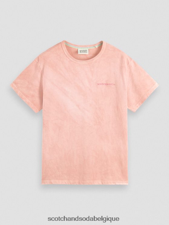 vêtements Scotch & Soda t-shirt teint à base de plantes- Scotch and Soda Bruxelles flamant 6BZRBF120