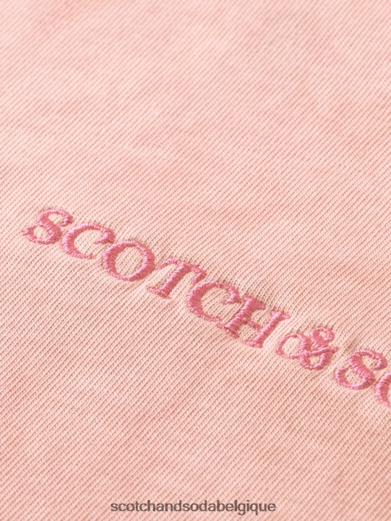 vêtements Scotch & Soda t-shirt teint à base de plantes- Scotch and Soda Bruxelles flamant 6BZRBF120