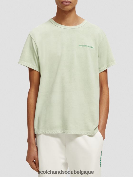 vêtements Scotch & Soda t-shirt teint à base de plantes- Scotch and Soda Namur menthe 6BZRBF121