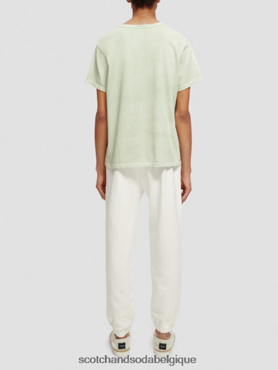 vêtements Scotch & Soda t-shirt teint à base de plantes- Scotch and Soda Namur menthe 6BZRBF121