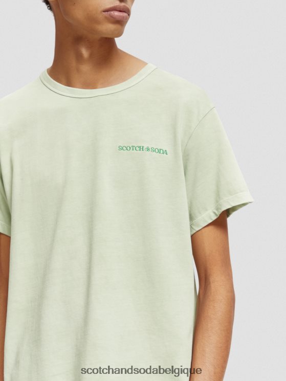 vêtements Scotch & Soda t-shirt teint à base de plantes- Scotch and Soda Namur menthe 6BZRBF121