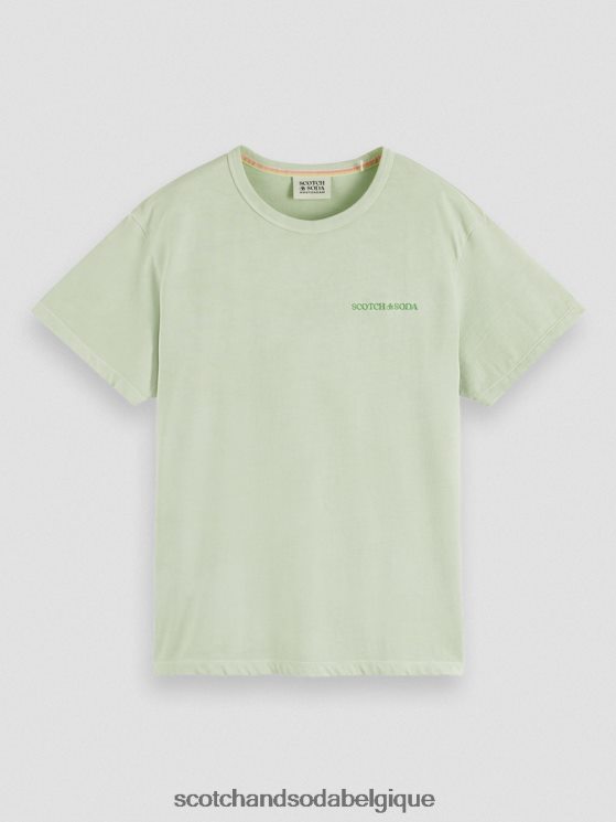 vêtements Scotch & Soda t-shirt teint à base de plantes- Scotch and Soda Namur menthe 6BZRBF121
