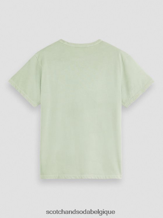 vêtements Scotch & Soda t-shirt teint à base de plantes- Scotch and Soda Namur menthe 6BZRBF121