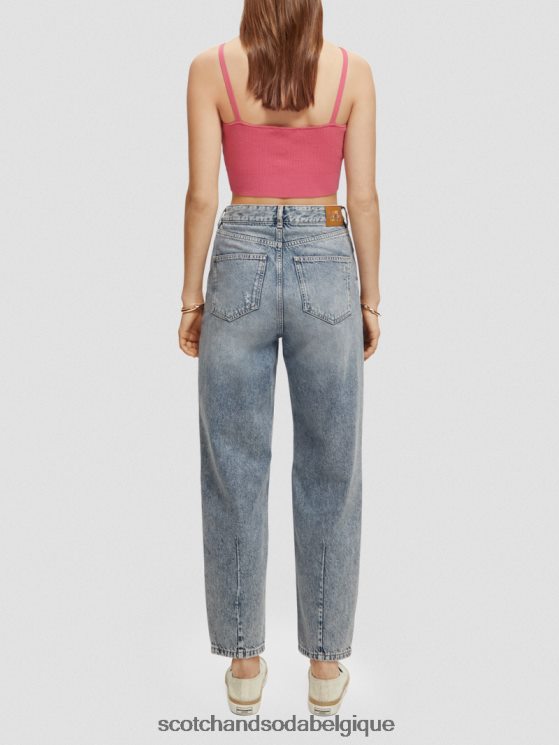 vêtements Scotch & Soda top court en maille à col V- Scotch and Soda Belgique punch rose 6BZRBF119