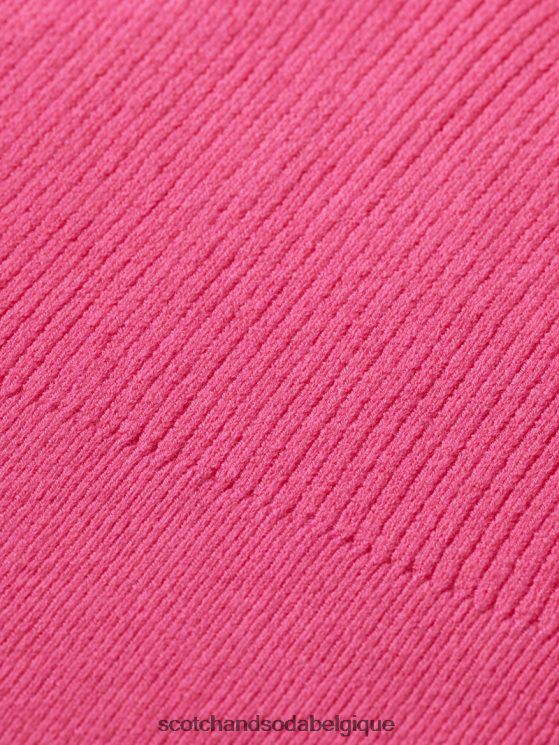 vêtements Scotch & Soda top court en maille à col V- Scotch and Soda Belgique punch rose 6BZRBF119