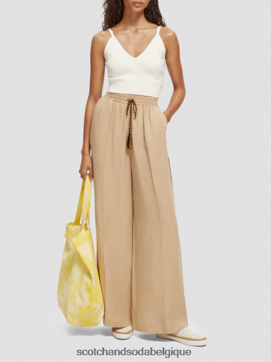 vêtements Scotch & Soda top court en maille à col V- Scotch and Soda outlet vanille blanche 6BZRBF118