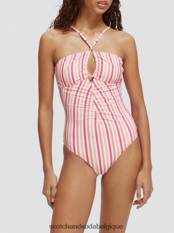 vêtements Scotch & Soda maillot de bain dos nu- Scotch and Soda femme punch rose 6BZRBF257