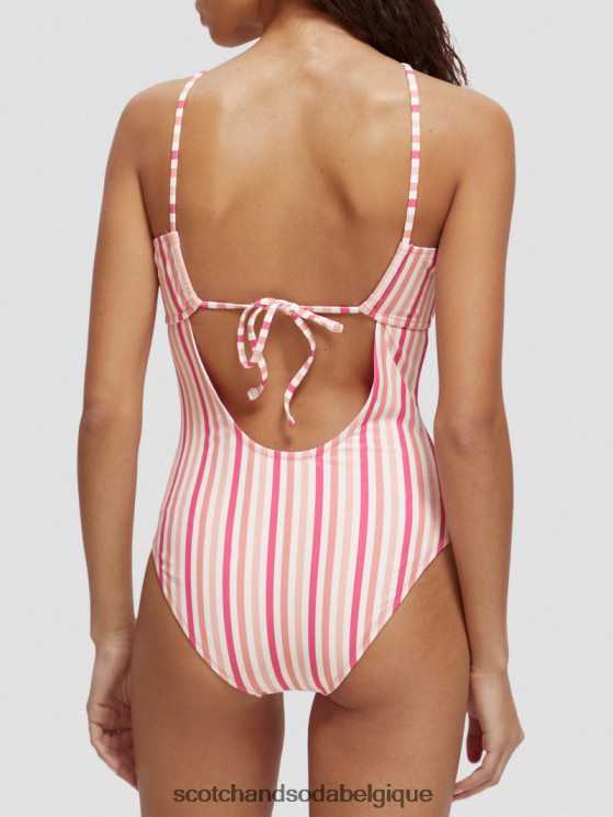 vêtements Scotch & Soda maillot de bain dos nu- Scotch and Soda femme punch rose 6BZRBF257