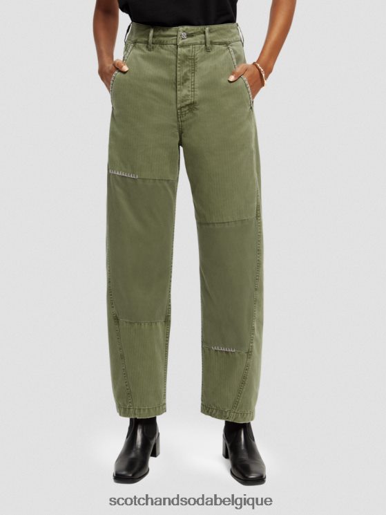 vêtements Scotch & Soda chino en coton biologique coupe boyfriend The Pip- Scotch and Soda parfum vert militaire 6BZRBF169