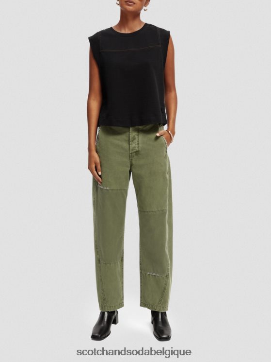 vêtements Scotch & Soda chino en coton biologique coupe boyfriend The Pip- Scotch and Soda parfum vert militaire 6BZRBF169