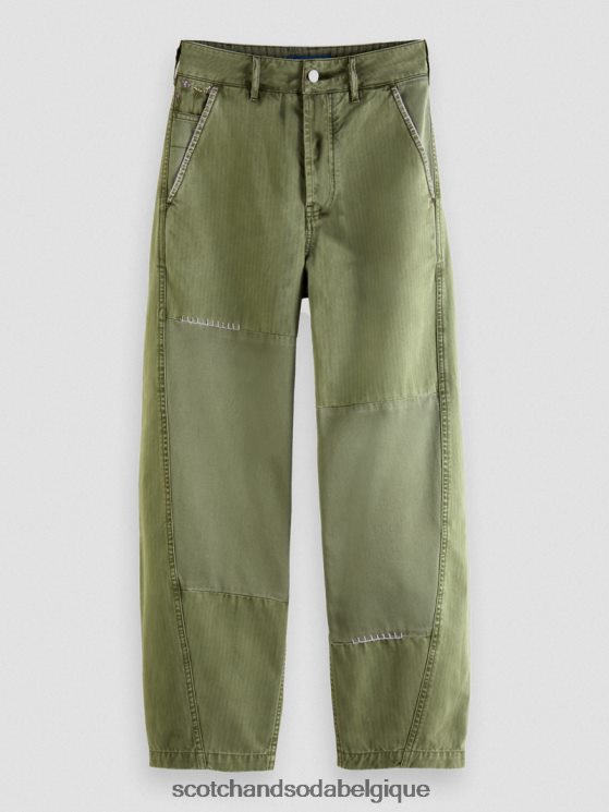 vêtements Scotch & Soda chino en coton biologique coupe boyfriend The Pip- Scotch and Soda parfum vert militaire 6BZRBF169