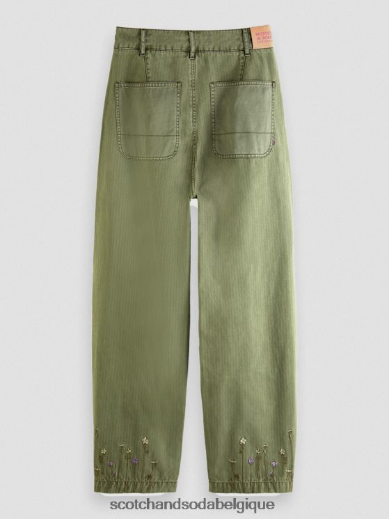 vêtements Scotch & Soda chino en coton biologique coupe boyfriend The Pip- Scotch and Soda parfum vert militaire 6BZRBF169