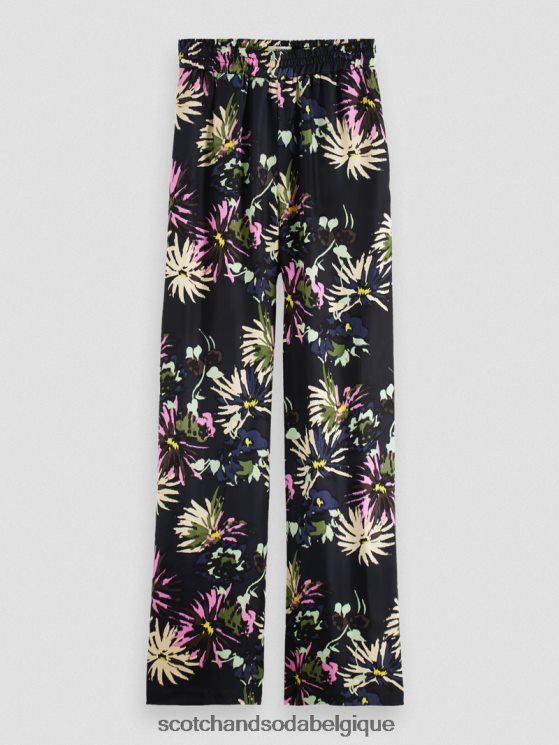 vêtements Scotch & Soda le gia taille mi-haute jambe large imprimé- Scotch and Soda Liﾨﾨge aster noir 6BZRBF168