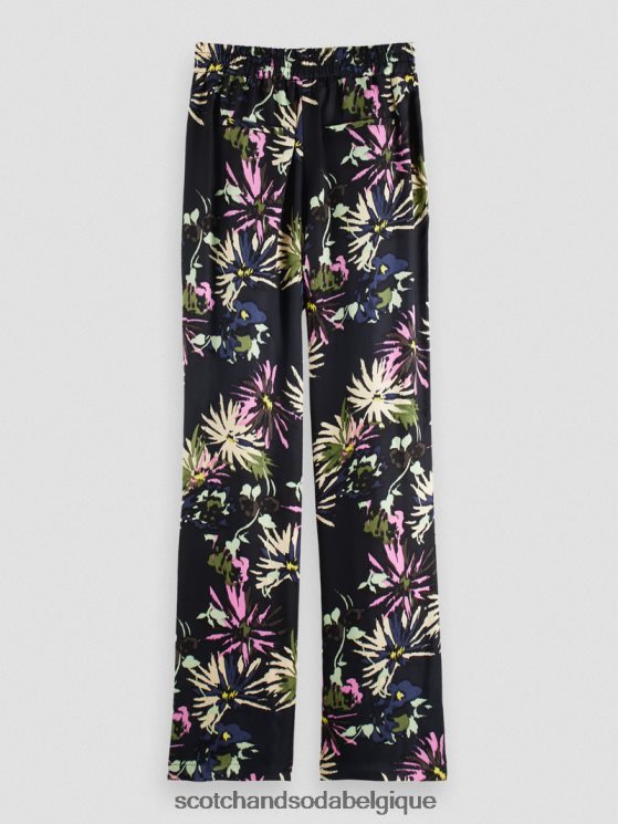 vêtements Scotch & Soda le gia taille mi-haute jambe large imprimé- Scotch and Soda Liﾨﾨge aster noir 6BZRBF168