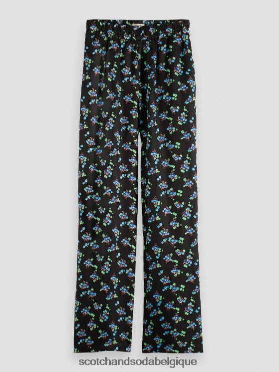 vêtements Scotch & Soda le gia taille mi-haute jambe large imprimé- Scotch and Soda Namur pensée ikat noir 6BZRBF166