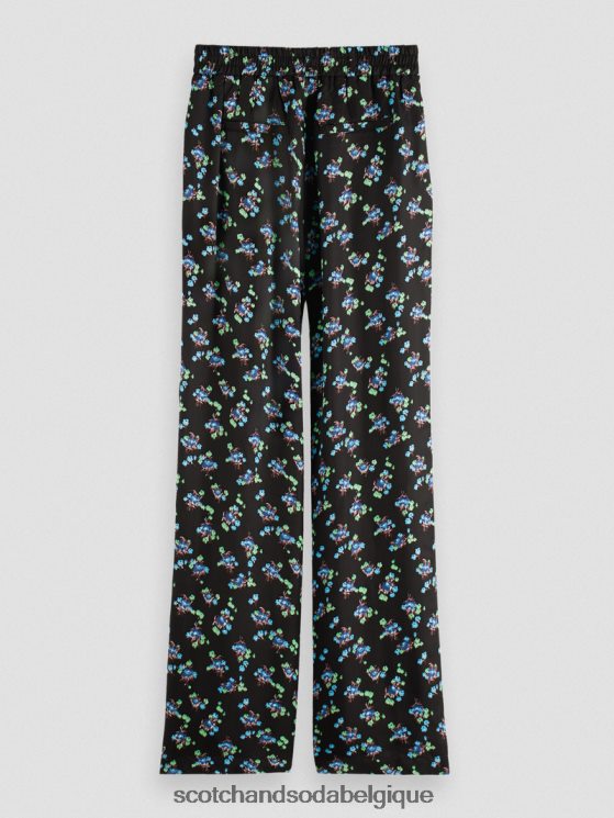 vêtements Scotch & Soda le gia taille mi-haute jambe large imprimé- Scotch and Soda Namur pensée ikat noir 6BZRBF166