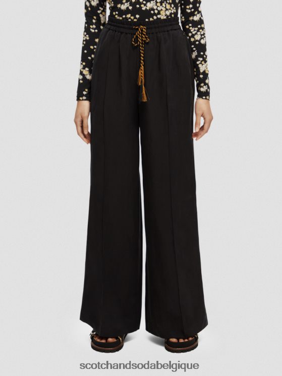 vêtements Scotch & Soda le pantalon large taille haute Hope- Scotch and Soda Belgique noir 6BZRBF164