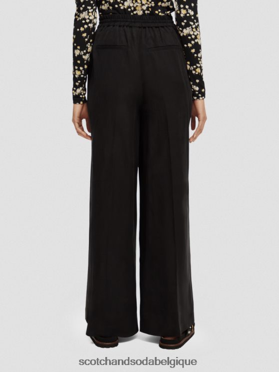 vêtements Scotch & Soda le pantalon large taille haute Hope- Scotch and Soda Belgique noir 6BZRBF164