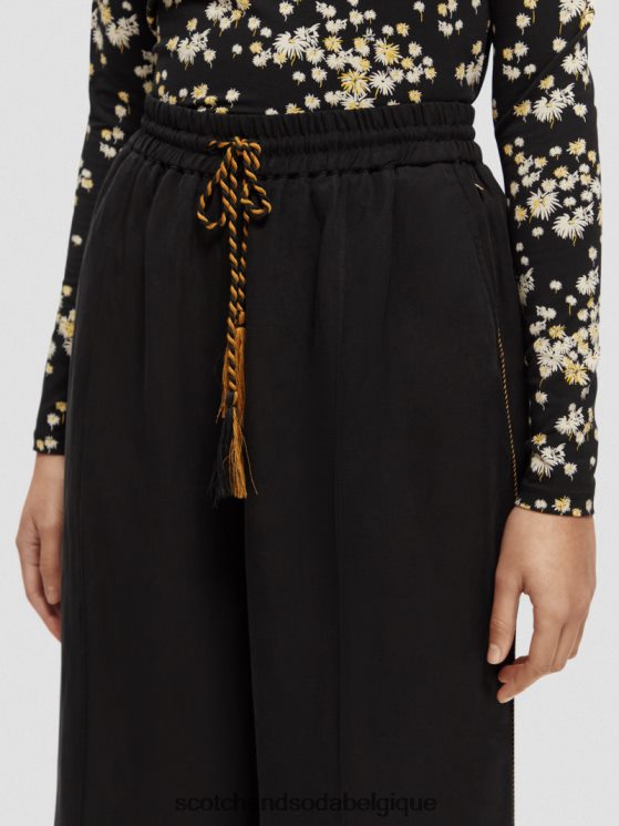 vêtements Scotch & Soda le pantalon large taille haute Hope- Scotch and Soda Belgique noir 6BZRBF164
