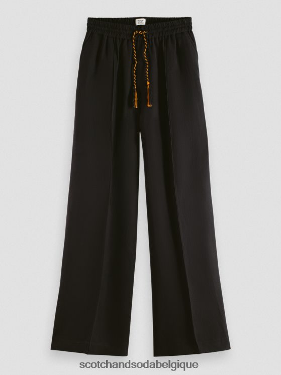 vêtements Scotch & Soda le pantalon large taille haute Hope- Scotch and Soda Belgique noir 6BZRBF164