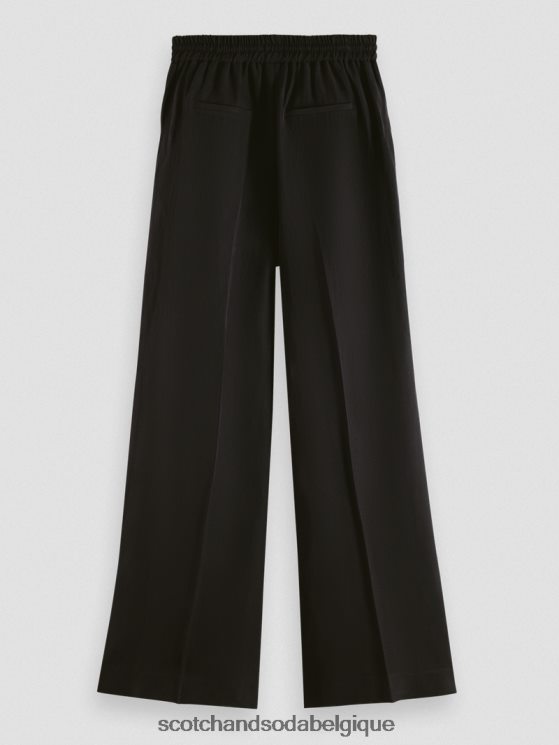 vêtements Scotch & Soda le pantalon large taille haute Hope- Scotch and Soda Belgique noir 6BZRBF164