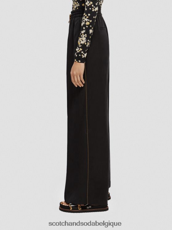 vêtements Scotch & Soda le pantalon large taille haute Hope- Scotch and Soda Belgique noir 6BZRBF164
