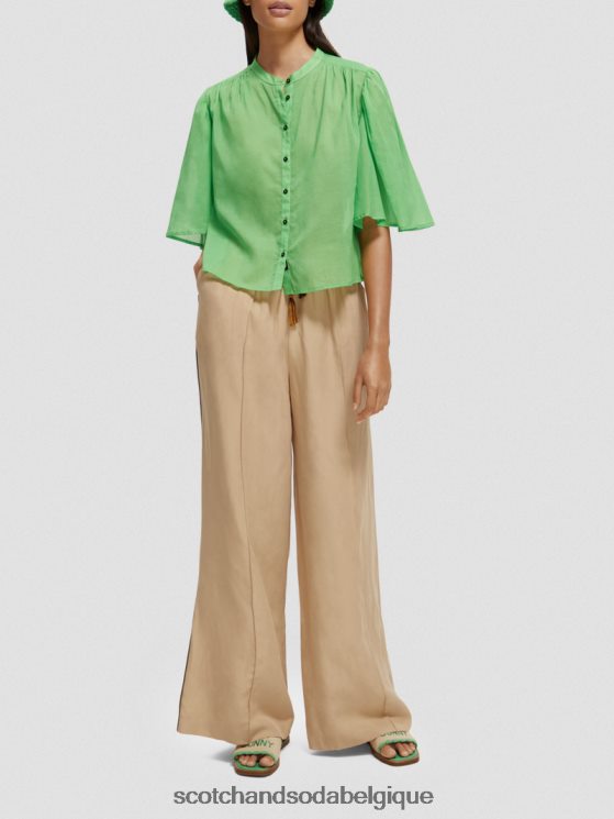 vêtements Scotch & Soda le pantalon large taille haute Hope- Scotch and Soda outlet sable mou 6BZRBF163