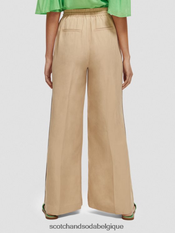 vêtements Scotch & Soda le pantalon large taille haute Hope- Scotch and Soda outlet sable mou 6BZRBF163