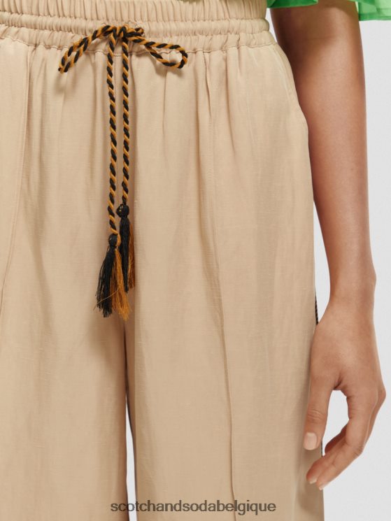 vêtements Scotch & Soda le pantalon large taille haute Hope- Scotch and Soda outlet sable mou 6BZRBF163