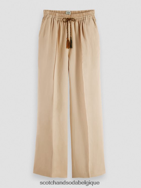 vêtements Scotch & Soda le pantalon large taille haute Hope- Scotch and Soda outlet sable mou 6BZRBF163