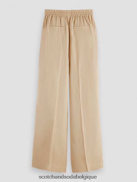 vêtements Scotch & Soda le pantalon large taille haute Hope- Scotch and Soda outlet sable mou 6BZRBF163